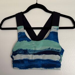 Lululemon Blue/Teal Striped Sports Bra